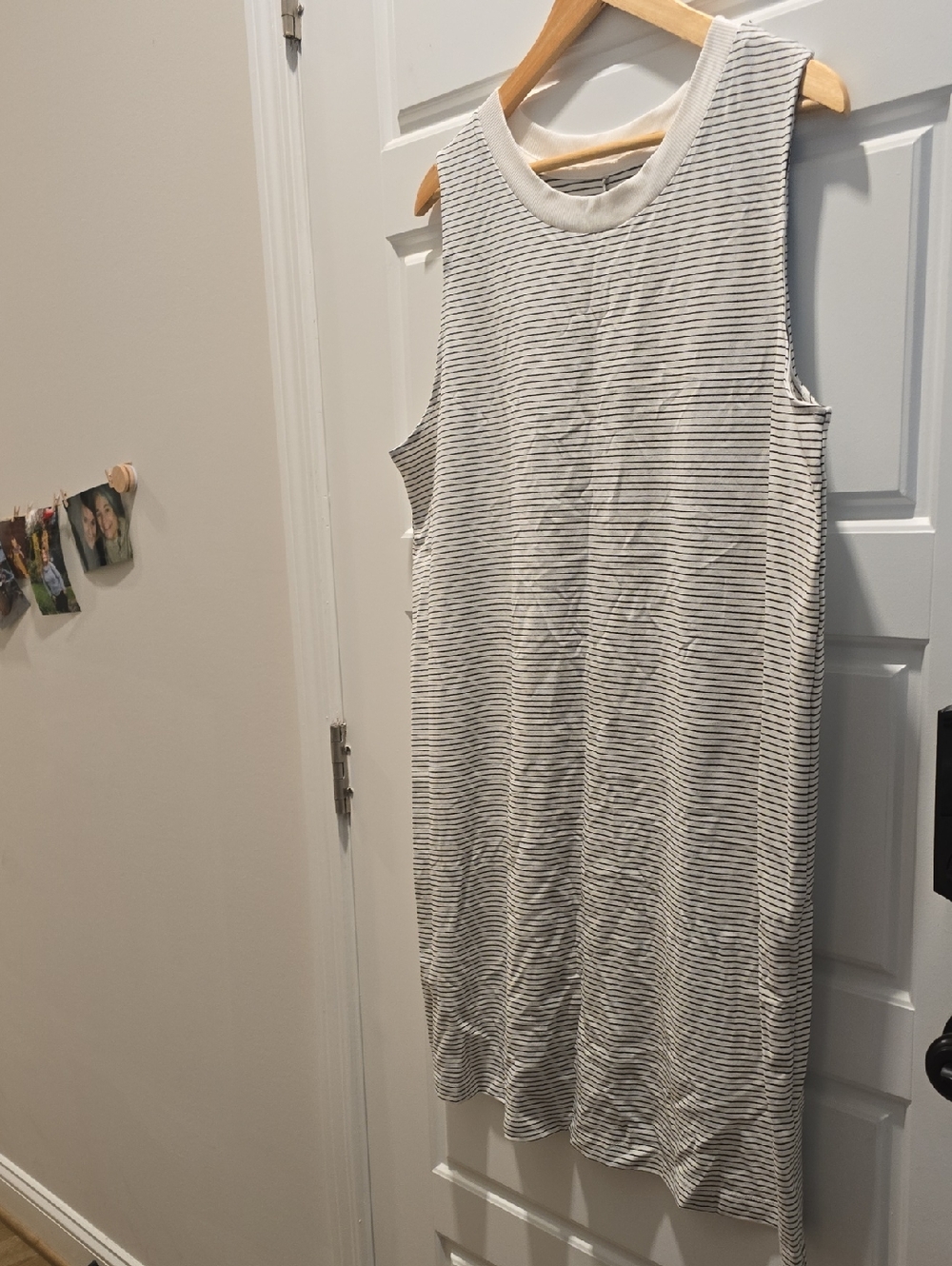 a new day Sleeveless Striped Midi Dress - White & Black